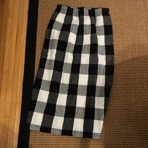 Never worn Mara Hoffman smocked gingham pencil skirt L